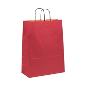 Papírová taška 240x110x310 mm červená / 25 kusů / kroucené ucho