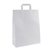 Papírová taška 320x120x410 mm bílá / 25 kusů / ploché ucho 