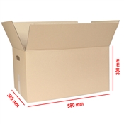 Krabice na stěhování 5VVL - vyseknuté uši 580x380x300 mm