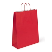 Papírová taška 180x80x220 mm červená / 25 kusů / kroucené ucho