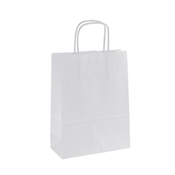 Papírová taška 180x80x240 mm bílá / 25 kusů / kroucené ucho 