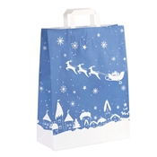 Papírová taška vánoční 220x105x280 mm / potisk sáně