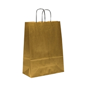 Papírová taška 240x110x310 mm zlatá / 25 kusů / kroucené ucho