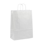 Papírová taška bílá 240x110x310 mm / kroucené ucho / 25 ks