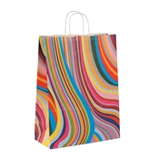 Papírová taška duhová 240x110x310 mm / kroucené ucho