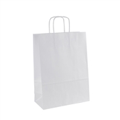 Papírová taška 240x110x330 mm bílá / 25 kusů / kroucené ucho