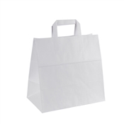 Papírová taška s plochým uchem bílá 280x170x270 mm