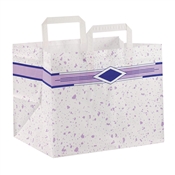 Papírová taška takeaway 317x183x245 mm / bílý - potisk TOPAS / 25 kusů 