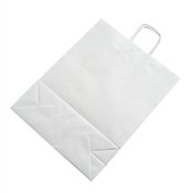 Papírová taška s krouceným uchem bílá 320x120x410 mm 