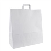 Papírová taška s plochám uchem bílá 450x170x480 mm