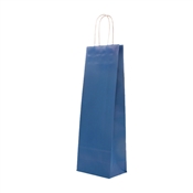 Papírová taška na víno 140x80x390 mm tmavě modrá / kroucené ucho