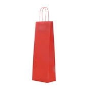 Papírová taška na víno 140x80x390 mm červená / kroucené ucho