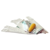 Kompostovatelné tašky 28+14x50 cm/ 50 ks / bílá + potisk