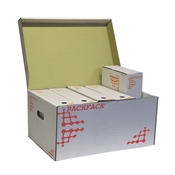 Archivační krabice na boxy bílá potištěná 560x370x275 mm
