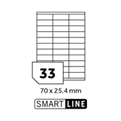 SMART LINE samolepicí etikety 70x25,4 mm / 100 archů A4