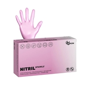 Rukavice NITRIL SPARKLE XS nepudrované / perleťově růžové / 100 ks