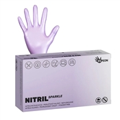 Rukavice NITRIL SPARKLE S nepudrované / perleťově fialová / 100 ks