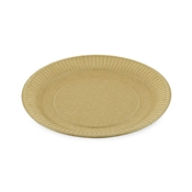 Papírové talíře mělké kraft / 23 cm / 100 kusů