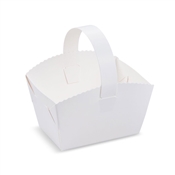 Svatební košíček s ouškem bílý 10x8x6 cm / 50 kusů