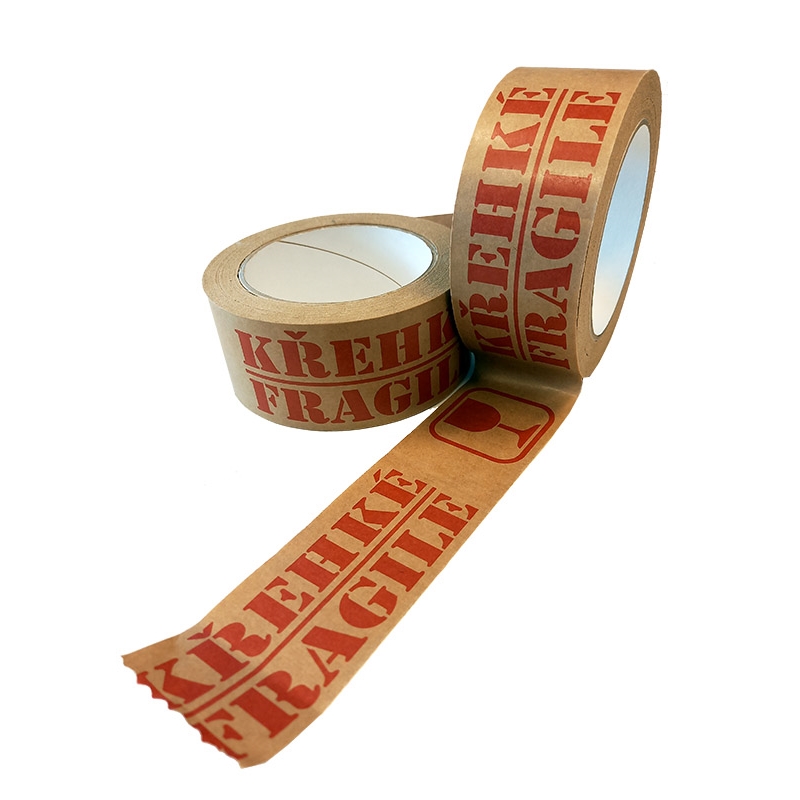 Papírová lepicí páska KŘEHKÉ 50 mm x 50 m   II.jakost