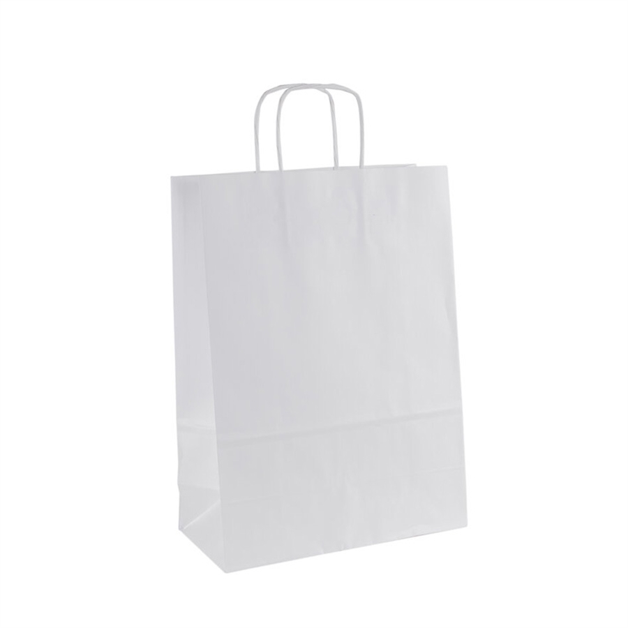 Papírová taška s krouceným uchem bílá 240x110x330 mm