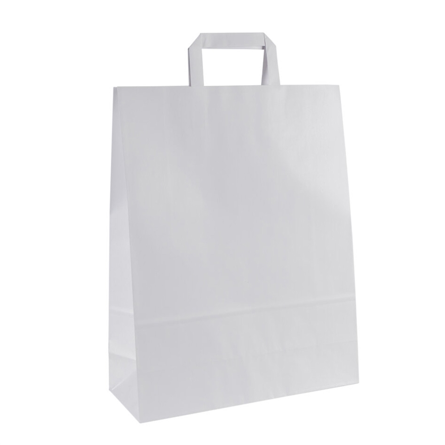 Papírová taška bílá 320x120x410 mm / ploché ucho 