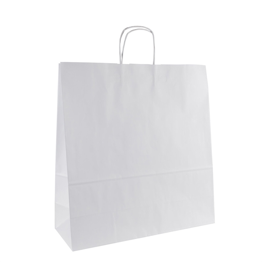 Papírová taška s krouceným uchem bílá 450x170x480 mm