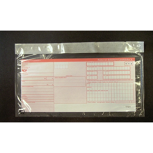 Obálka fóliová na dokumenty 240x115mm DL Transparent
