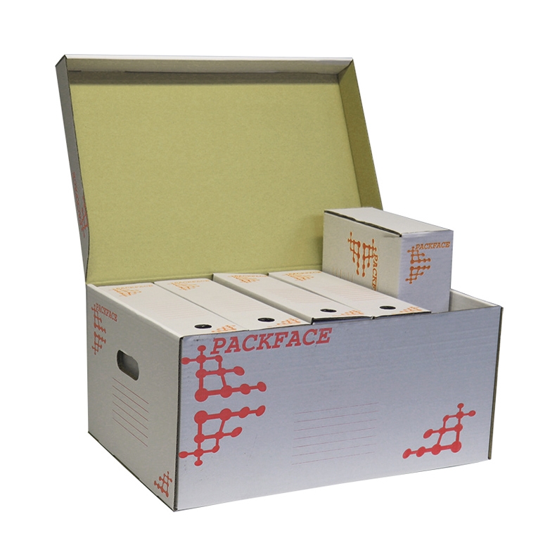 Archivační krabice na boxy bílá potištěná 560x370x275 mm
