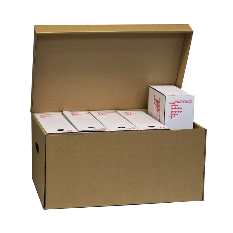 Archivační krabice hnědá s víkem 560x370x275 mm - extra pevná