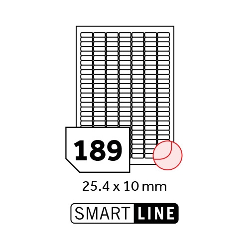Samolepicí etikety SMART LINE 25,4x10 mm / A4 100 archů