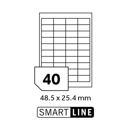 Samolepicí etikety SMART LINE 48,5x25,4 mm / A4 100 archů