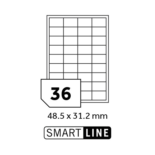 SMART LINE samolepicí etikety 48,5x31,2 mm / A4 100 archů
