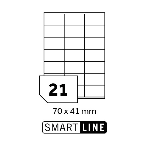 SMART LINE samolepicí etikety 70x41 mm / A4 100 archů