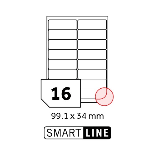SMART LINE samolepicí etikety 99,1x34 cm / A4 100 archů