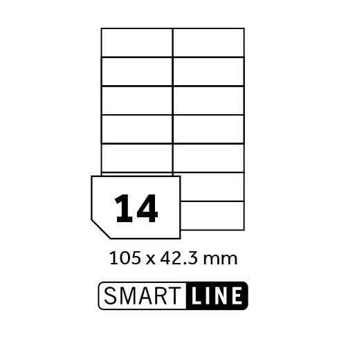Samolepicí etikety SMART LINE - 105x42,3 mm / A4 - 100 archů