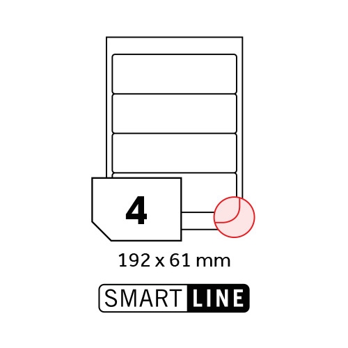 SMART LINE samolepicí etikety 192x61 mm / 100 archů A4