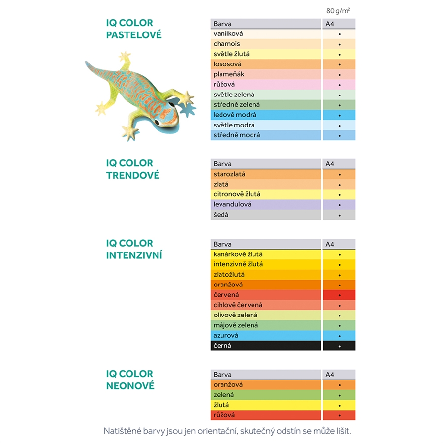 Barevný papír IQ Color intenzivní žlutý