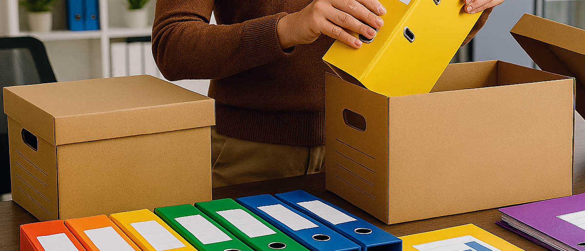 archivační krabice šanony