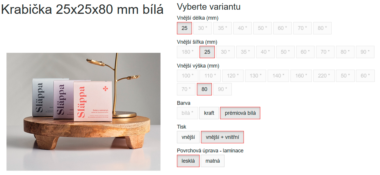 obaly s vlastním potiskem detail